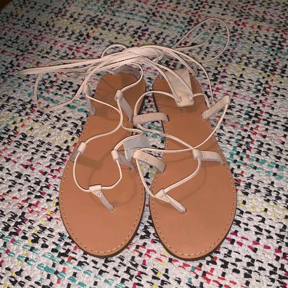 NWT Madewell Boardwalk lace-up sandals size 8.5
